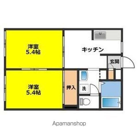 ディアス中津川D棟(2K/1階)の間取り写真