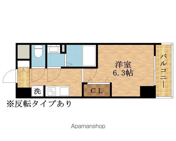 ソルテラス本庄西クレアスト(1K/9階)の間取り写真