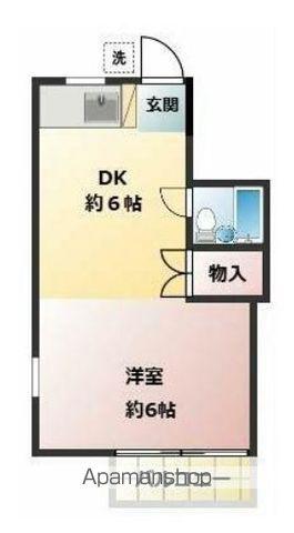 ヴェルディー弘明寺(1DK/2階)の間取り写真