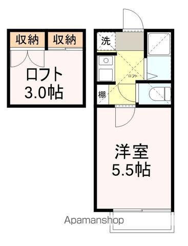アップルハウス旭ヶ丘1(1K/1階)の間取り写真