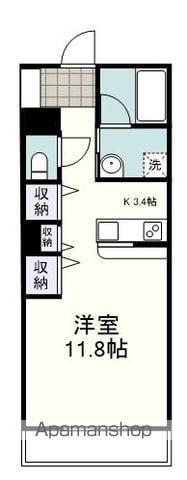 東海道本線 静岡駅 徒歩12分 11階建 築23年(ワンルーム/5階)の間取り写真