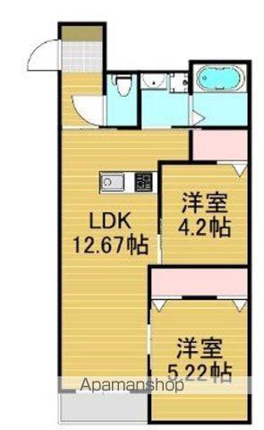フェリスタ前原中央Ⅱ(2LDK/1階)の間取り写真