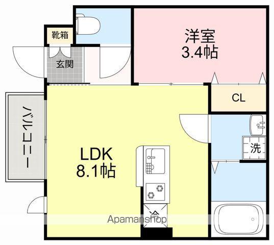 シエル宮町2(1LDK/1階)の間取り写真