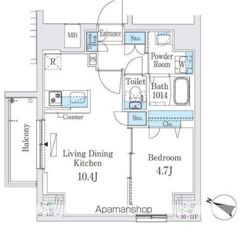 プライムブリス板橋本町(1LDK/10階)の間取り写真