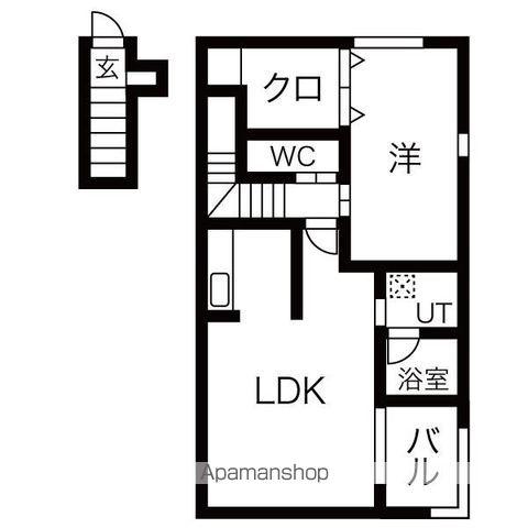 K＇SVERIOUS雫(1LDK/2階)の間取り写真