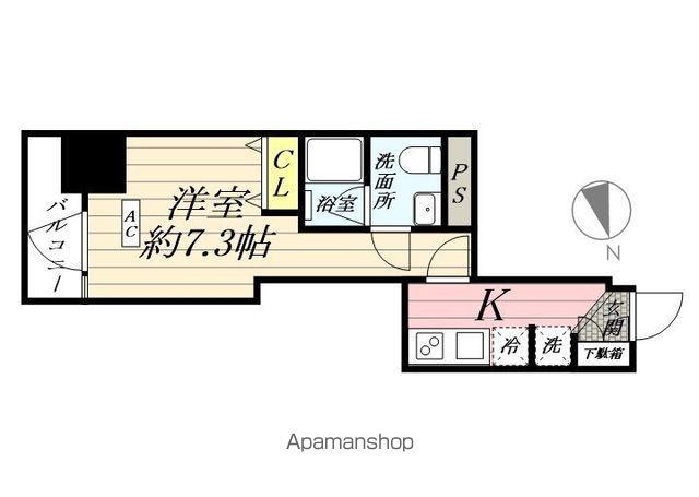 RELUXIA横濱鶴見Ⅲ(1K/8階)の間取り写真