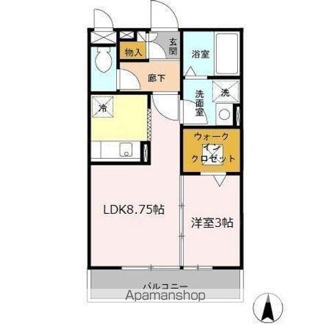 ベルレージュ(1LDK/1階)の間取り写真