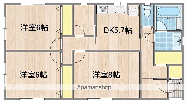 越後線 青山駅(新潟) 徒歩49分 1階建 築41年(3DK)の間取り写真