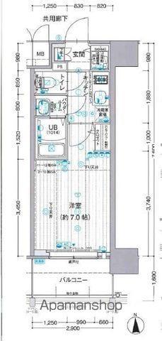 エスリード志賀本通ザ・フロント(1K/7階)の間取り写真