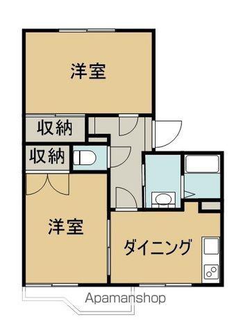 マウンテンハイツ(2DK/2階)の間取り写真