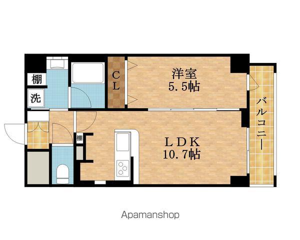 ハピネスガーデン新大阪(1LDK/8階)の間取り写真