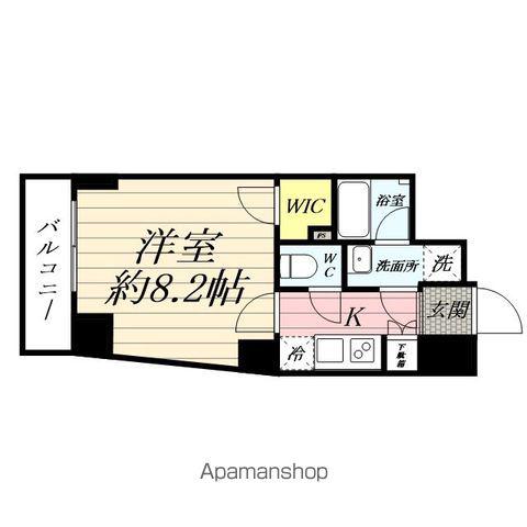 GENOVIA新子安(1K/10階)の間取り写真