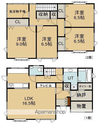 函館市電本線湯川線 新川町駅(函館) 徒歩4分 2階建 築35年(4LDK)の間取り写真