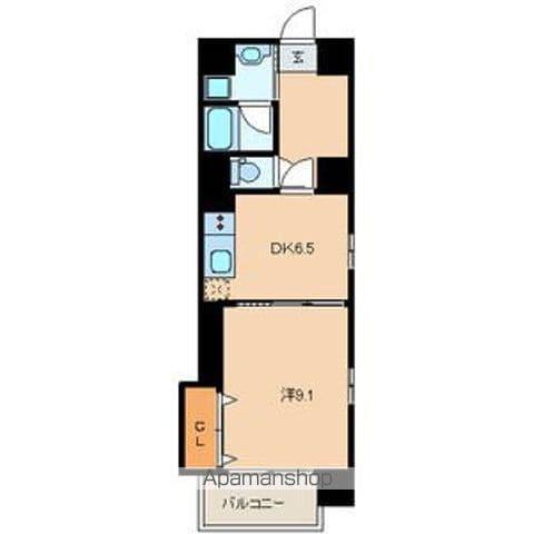 ヴィアーレ勾当台Ⅰ(1DK/2階)の間取り写真