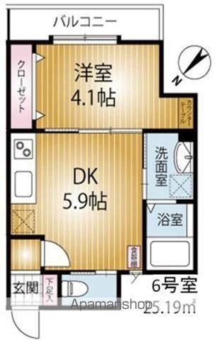 AQUE24(1DK/2階)の間取り写真