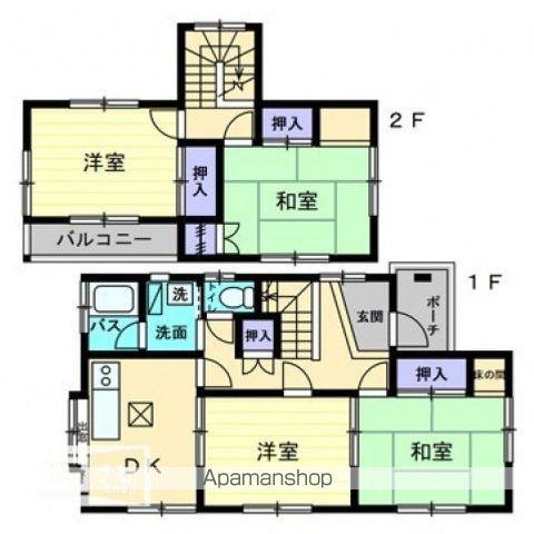 予讃線 市坪駅 徒歩19分 2階建 築37年(4DK)の間取り写真