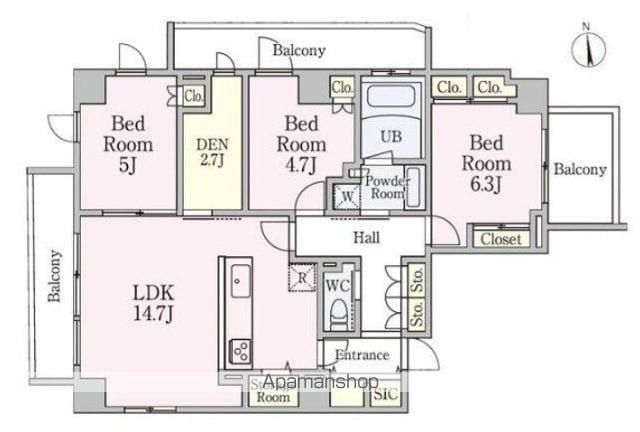 プレミア亀有(3SLDK/10階)の間取り写真