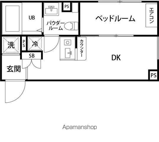 PRELUDE(1DK/1階)の間取り写真