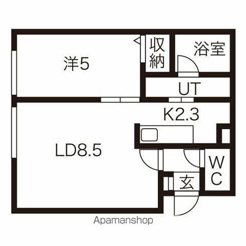 メゾン・レーヴ(1LDK/2階)の間取り写真