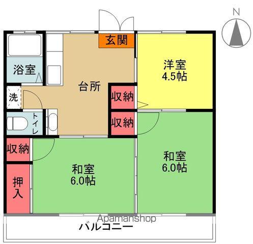 コーポ鳥居西(3DK/2階)の間取り写真