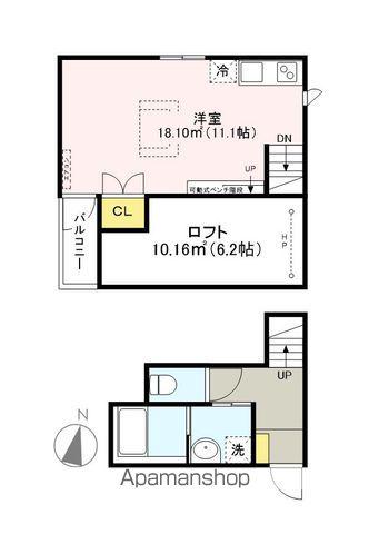 MESM(ワンルーム/2階)の間取り写真