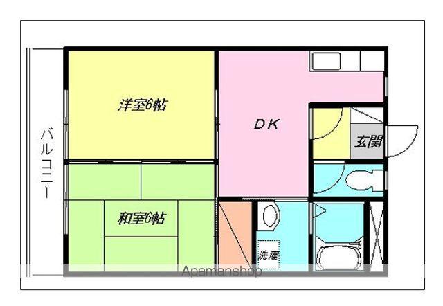 ハイツサンライズ(2DK/1階)の間取り写真