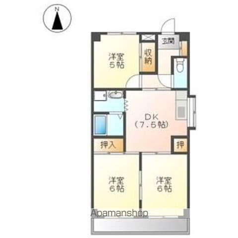 岡田マンション(3DK/3階)の間取り写真