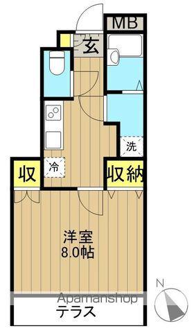 カーサミア(1K/1階)の間取り写真