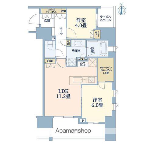 パークホームズ浅草橋(2LDK/5階)の間取り写真