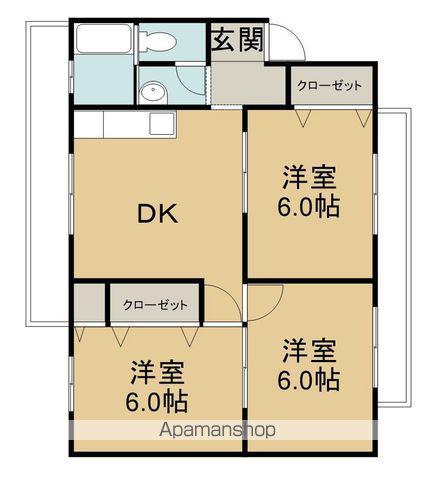 ペアハイツ Ⅰ(3DK/4階)の間取り写真