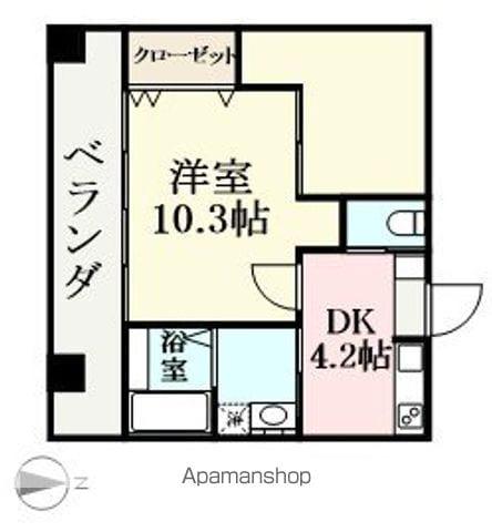 グランドール丸岡(1DK/2階)の間取り写真