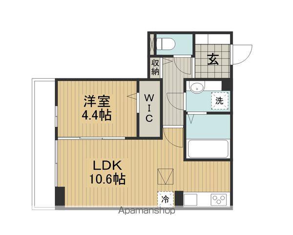 COUR18高宮E(1LDK/1階)の間取り写真