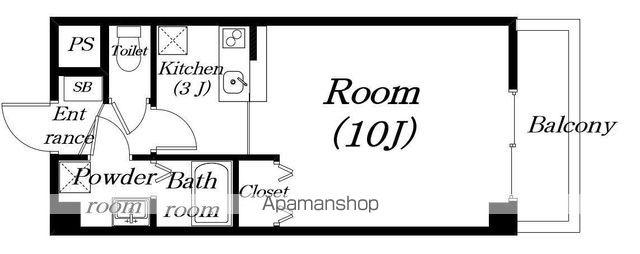 キャトルセゾン(ワンルーム/2階)の間取り写真