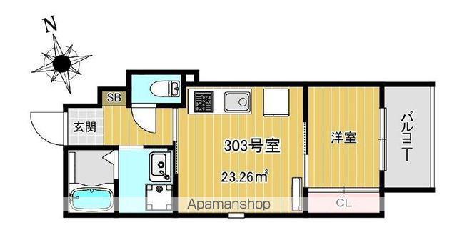CHARME MAISON香椎(1DK/3階)の間取り写真