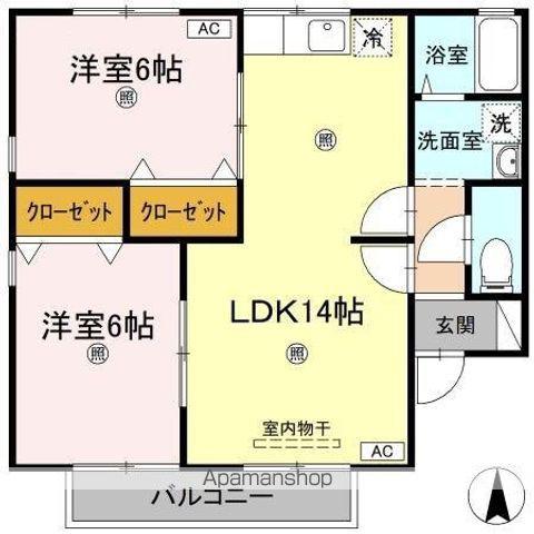 セジュール永木 B棟(2LDK/2階)の間取り写真