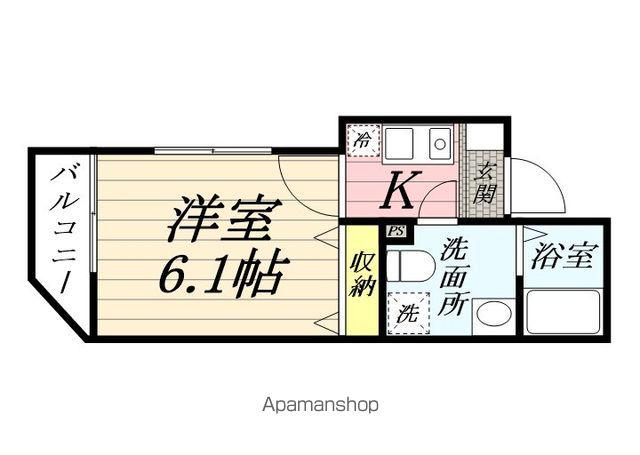 アルカディア保土ヶ谷(1K/1階)の間取り写真