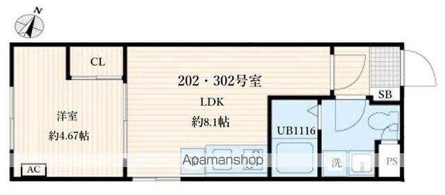 AGLAIA要町(1LDK/2階)の間取り写真
