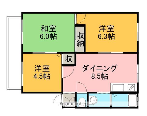 サンビレッジ高山C棟(3DK/1階)の間取り写真