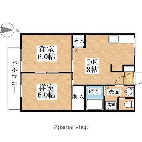サンフォレスト二重堀(2DK/1階)の間取り写真
