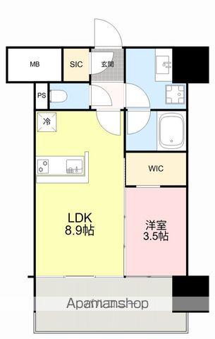 デュオフラッツ仙台木町通リネア(1LDK/5階)の間取り写真