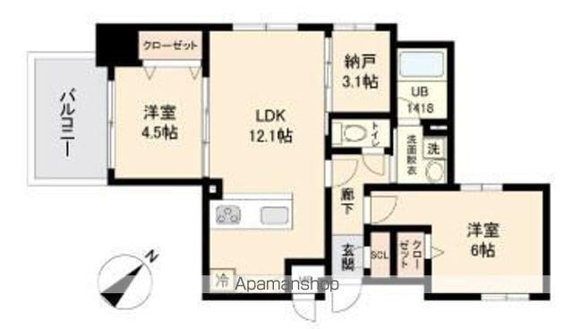 MODERN ASPIRATION 平尾駅前(2LDK/10階)の間取り写真