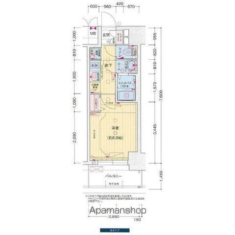 プレサンス名古屋ルーカス(1K/7階)の間取り写真