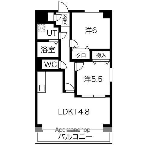 ベルフラワーBS(2LDK/3階)の間取り写真