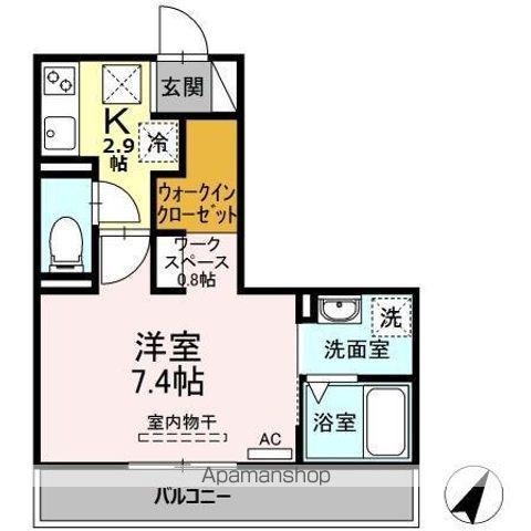 ぴりか/ひより ぴりか(1K/2階)の間取り写真