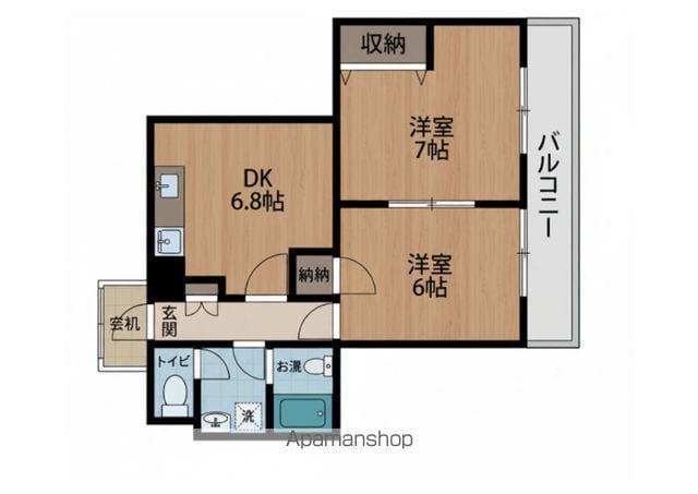 ホーリィCITY(2DK/1階)の間取り写真