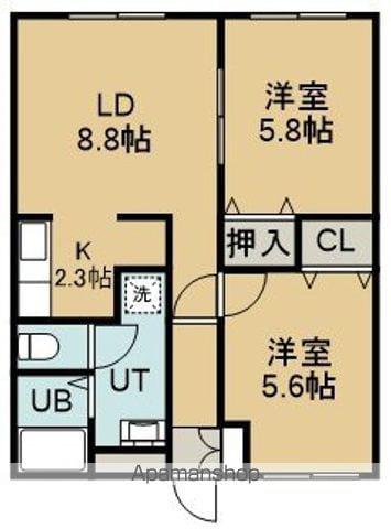 ステアSH(2LDK/2階)の間取り写真
