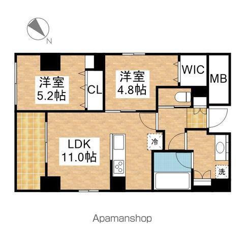 ポルタニグラサウス(2LDK/5階)の間取り写真