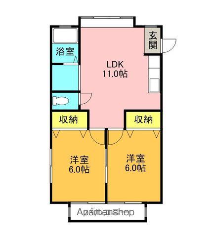 コーポAI(2LDK/2階)の間取り写真