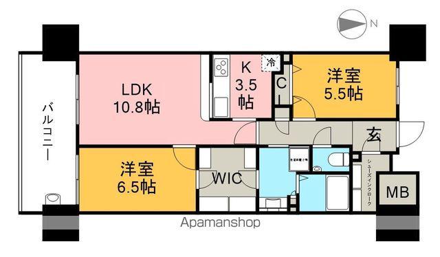ロイヤルガーデンはりまや町(2LDK/2階)の間取り写真
