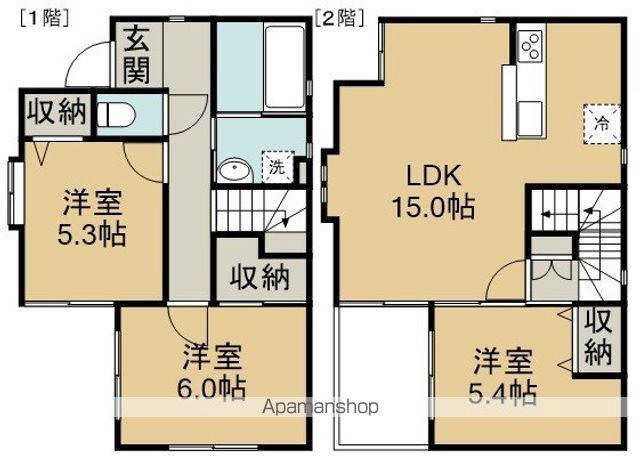 東武鉄道東上線 川越市駅 徒歩16分 2階建 築7年(3LDK)の間取り写真